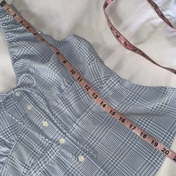 ASTR LIGHT BLUE AND WHITE GINGHAM TOP SIZE M MEDIUM - Picture 10 of 17